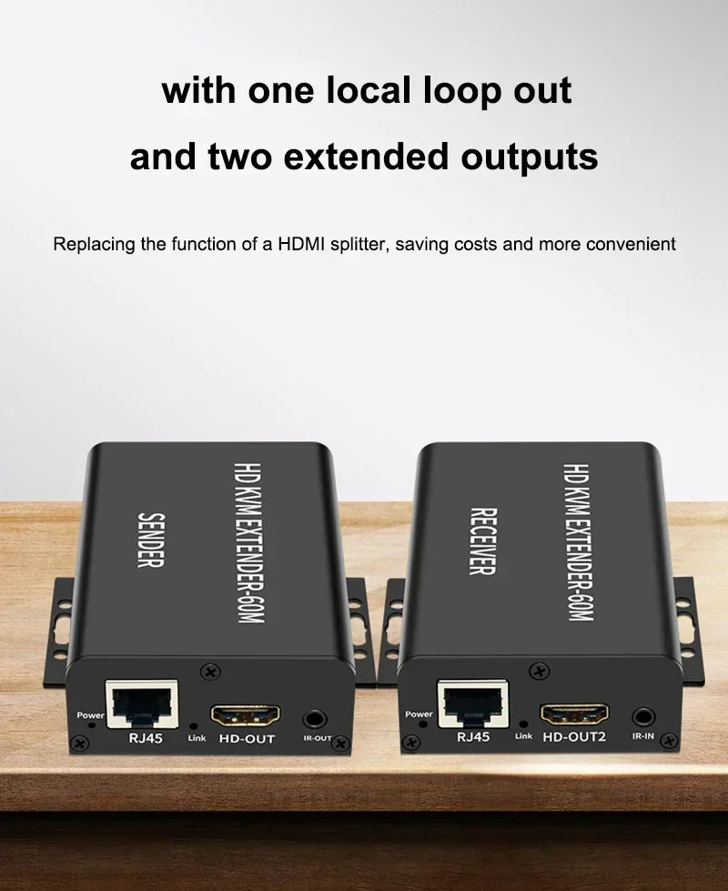 Power Over Ethernet - Extension HDMI KVM 60M sur câble